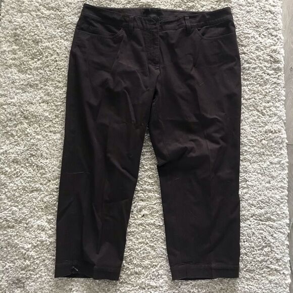 EILEEN FISHER CROPPED BROWN PANTS - Picture 1 of 3